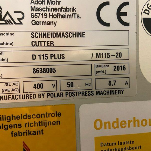 MASSICOT - POLAR 115D PLUS